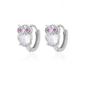 Pair of geometric micro-inlaid zircon ear clips for women in stainless steel, Korean style, available in two colours