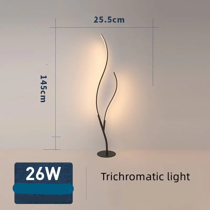 Fashion Twig Artistic Line Floor Lamp in black with silicone shade and aluminium frame