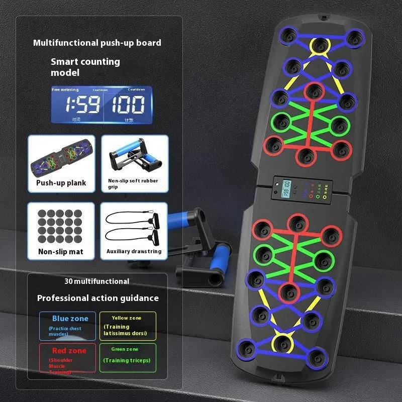 Home multifunctional push up training board with ABS construction and multiple hand positions for different exercises