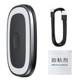 LED car reading light in black, USB rechargeable with 400mAh battery, two brightness gears, compact design