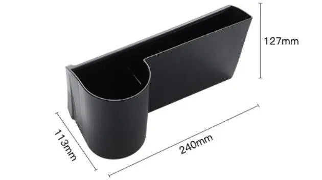 Plastic waterproof cup holder for Tesla Model 3 and Model Y dashboard, shown with a handle.