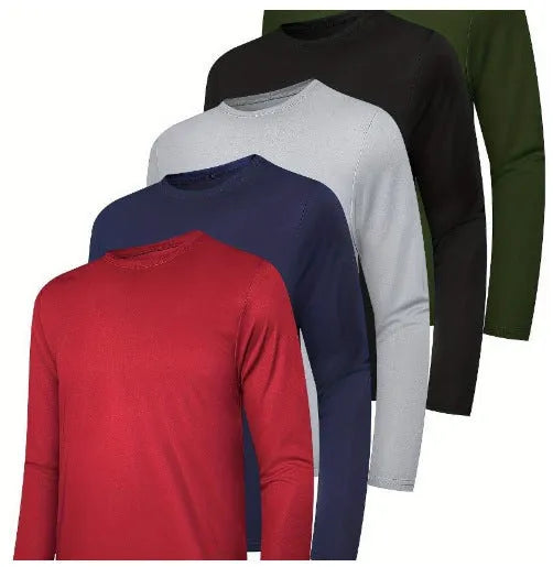 Pack of men's lightweight polyester hoodies in assorted colours on hangers
