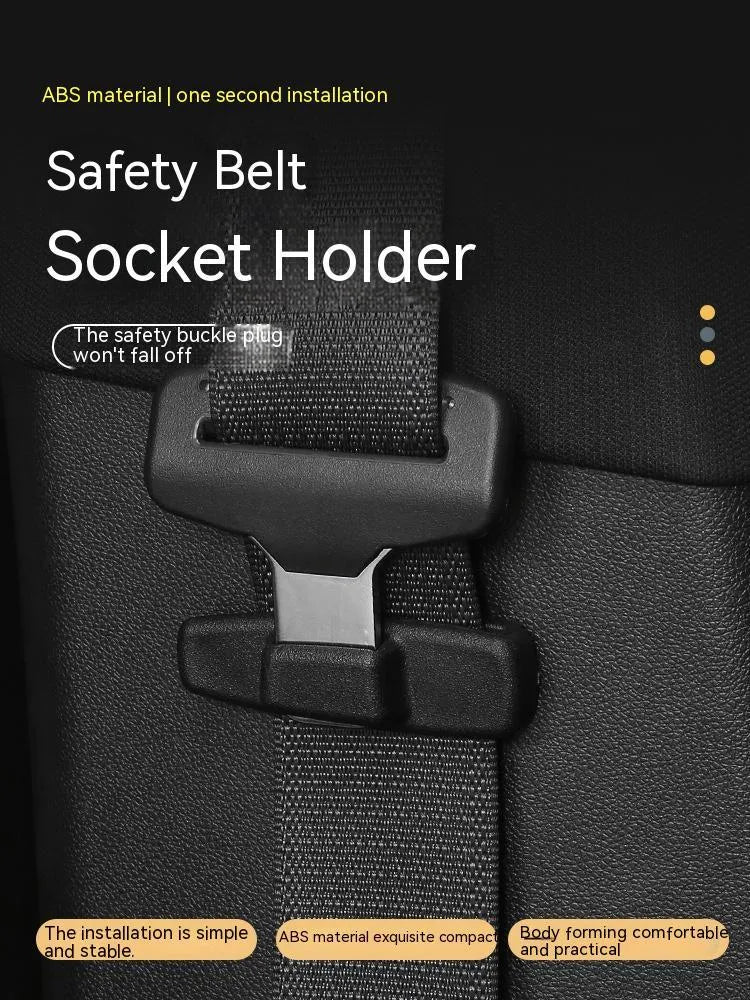 Black ABS plastic car seat belt clip stopper for universal vehicle buckle adjustment