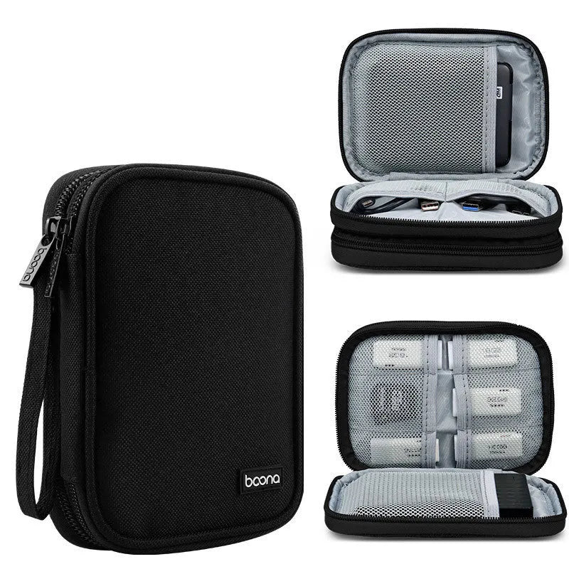Black Oxford cloth 2.5-inch hard disk protective cover with sewing construction