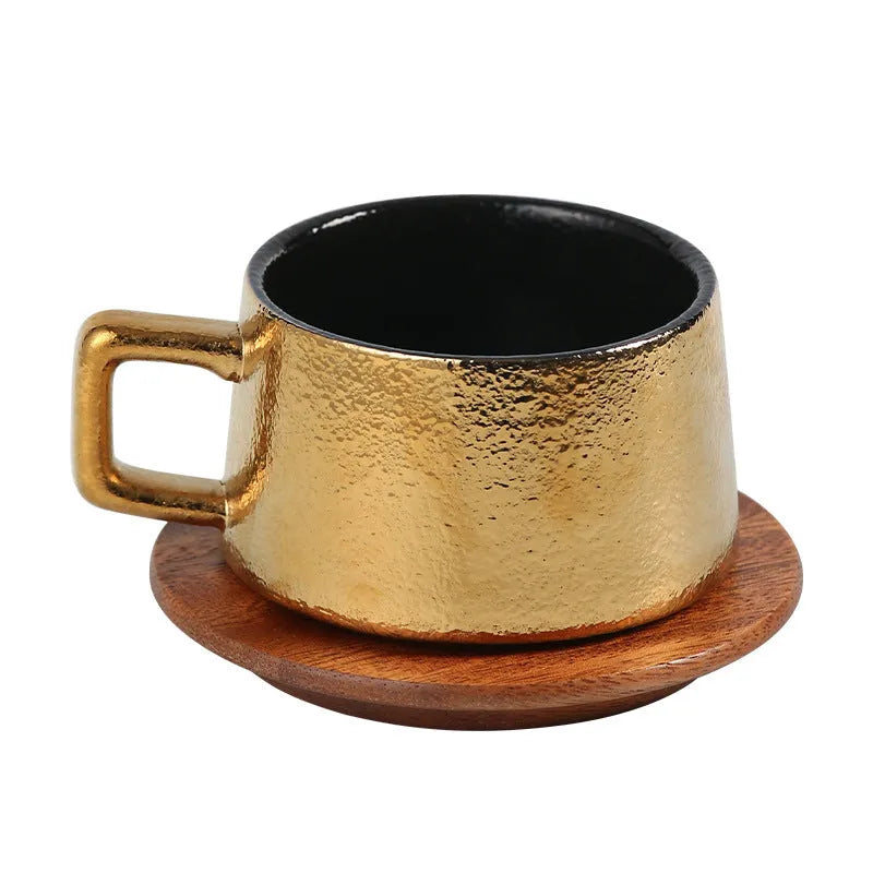Office gift tumbler coffee cup suit with gold plated packaging and 250ml capacity cup