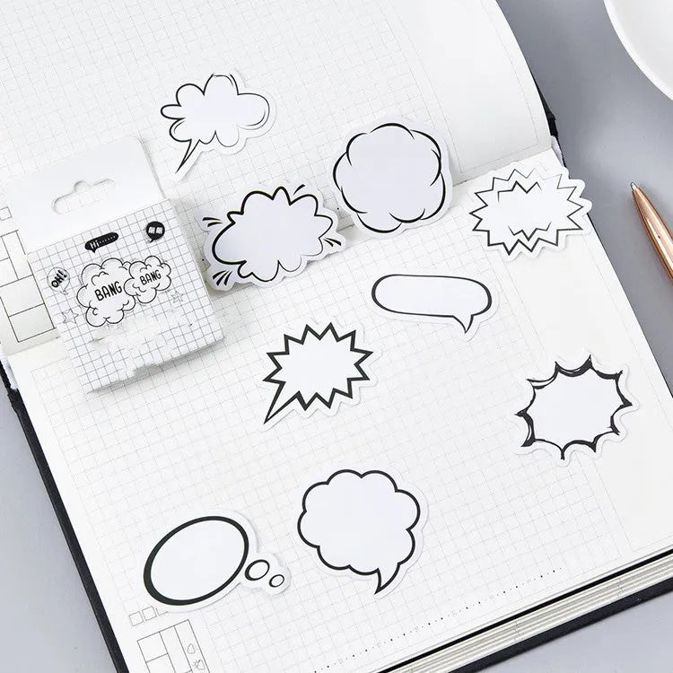 Momo boxed stickers 45 pieces black and white bubbles decorative sticker set in original box