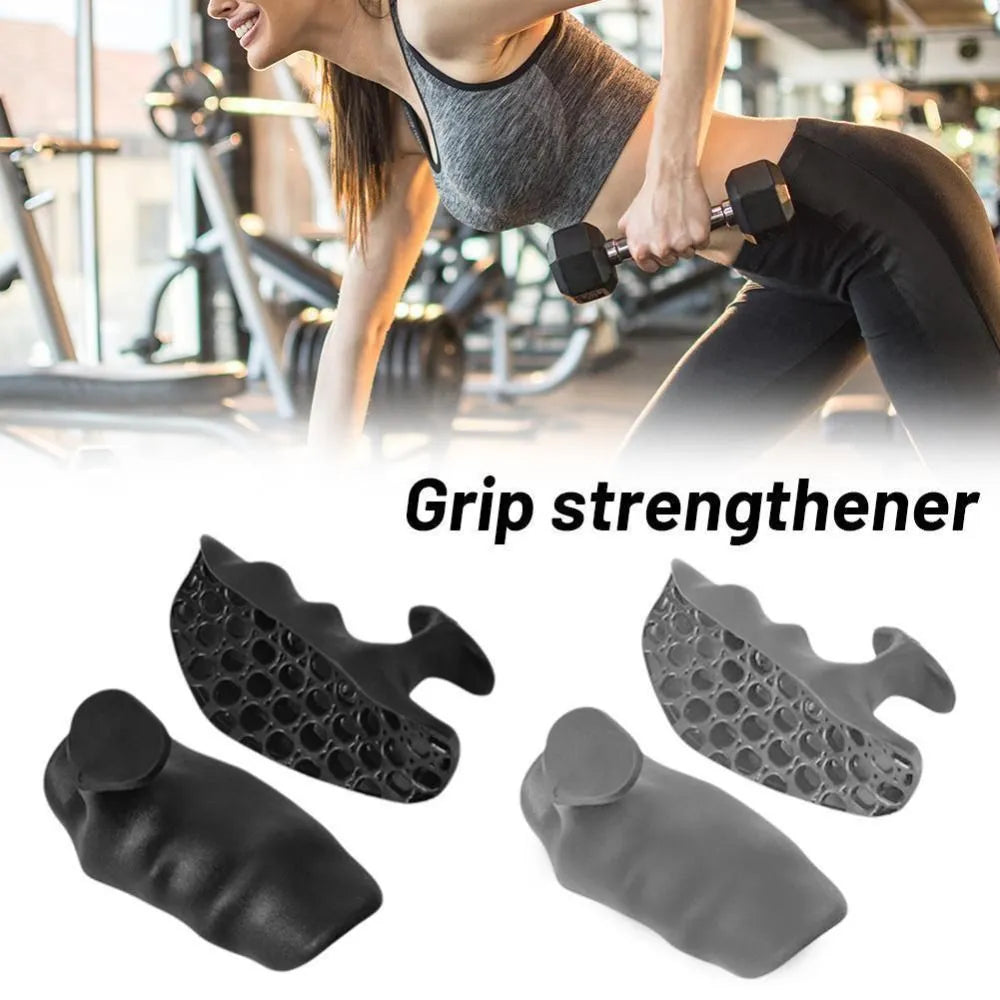 Anti-slip grip strengthener for dumbbell lifting in gray color