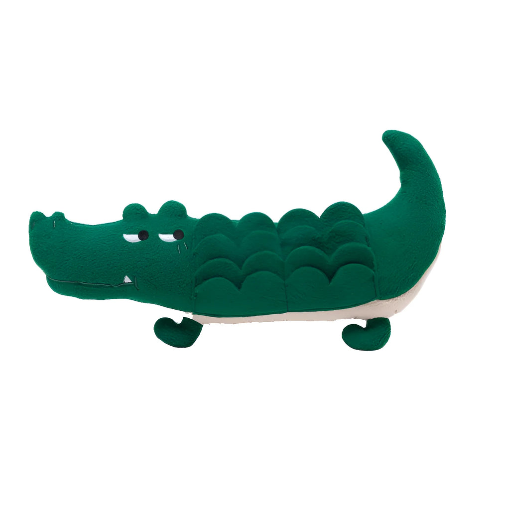 Green plush toy dog stuffed animal measuring 35cm in height for interactive play