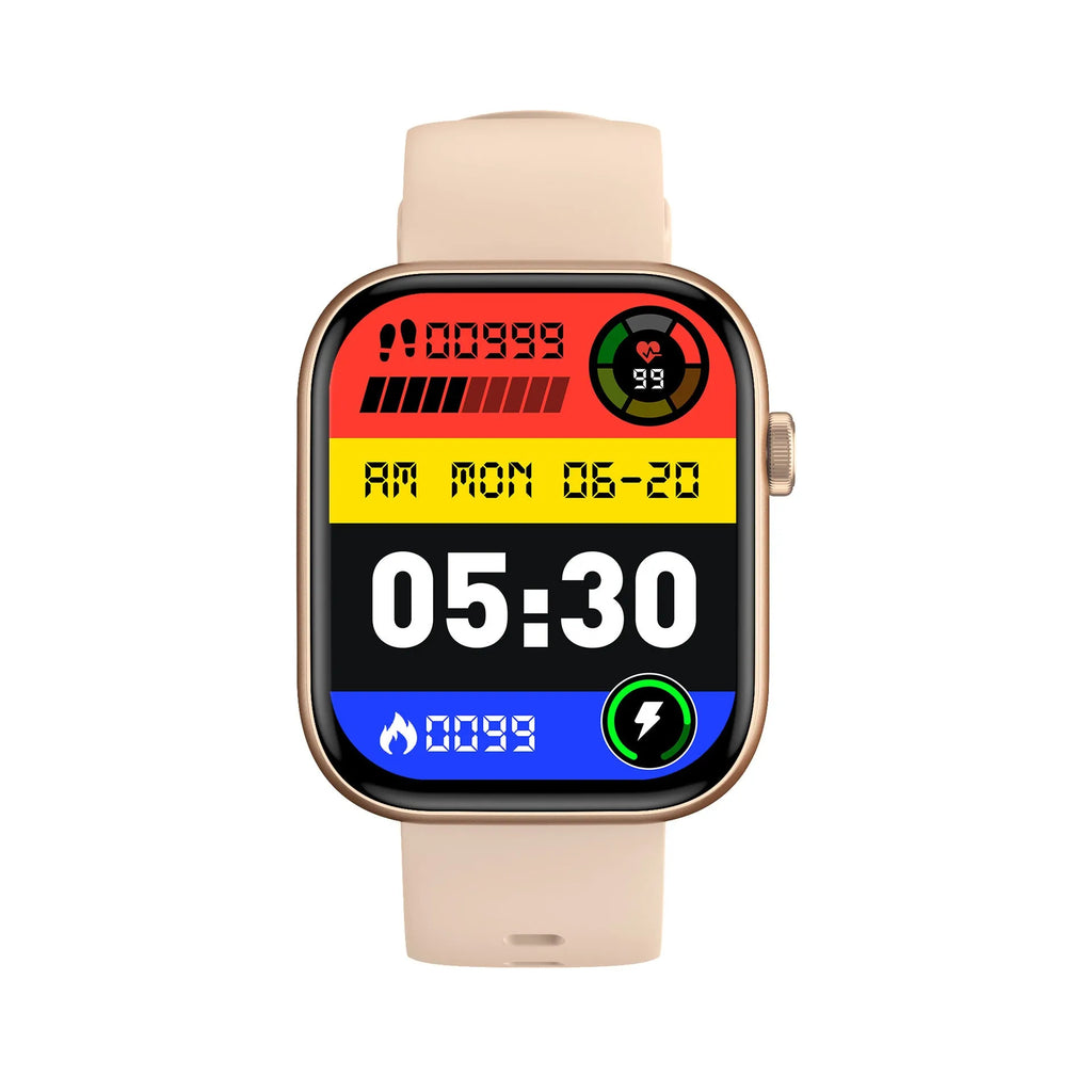 New P89 smart watch with full touch screen, Bluetooth calling, and health monitoring features on display
