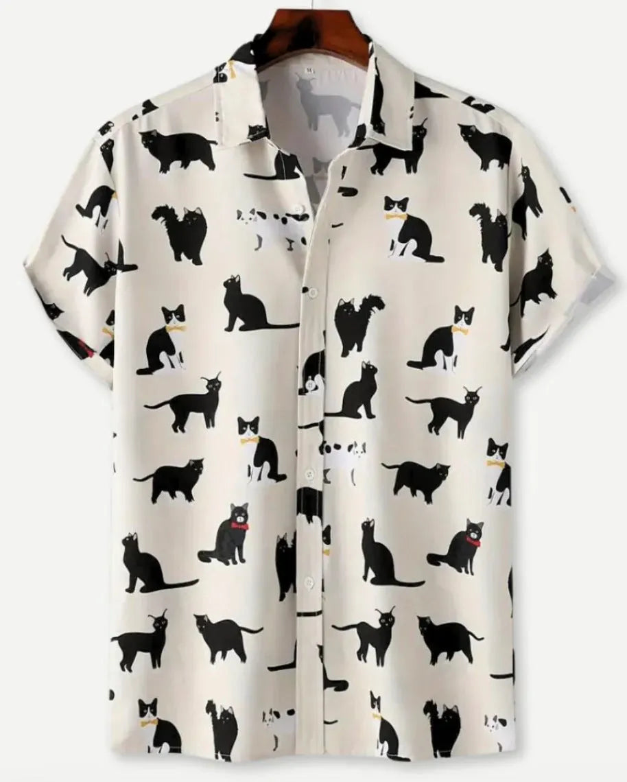 Hawaiian floral print short sleeve cardigan shirt with elastic polyester fabric in multiple colour options