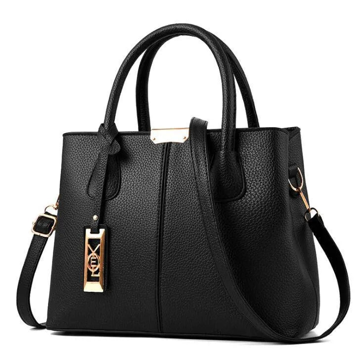 Soft PU fashion handbag with leather shoulder strap in horizontal square shape