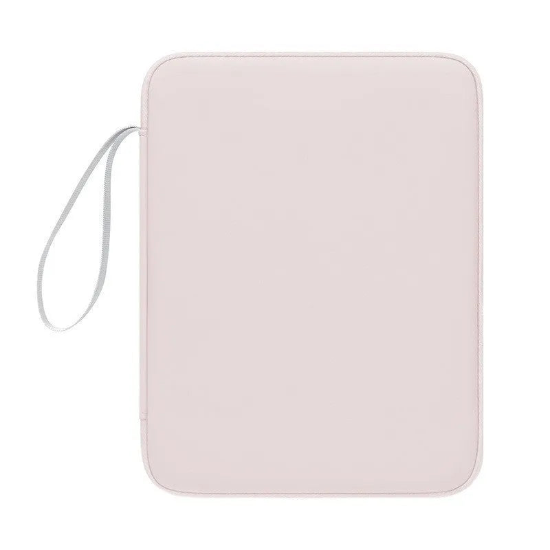 Imitation leather tablet protective case with carry handle in light grey colour