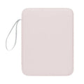 Imitation leather tablet protective case with carry handle in light grey colour