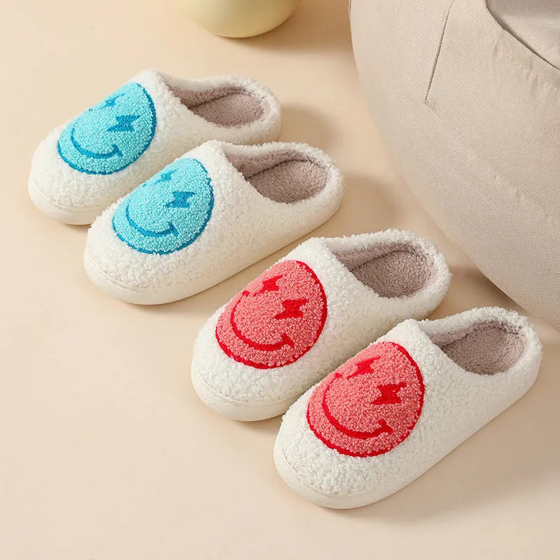 Women's cartoon plush home slippers with PVC soles in Big Love design