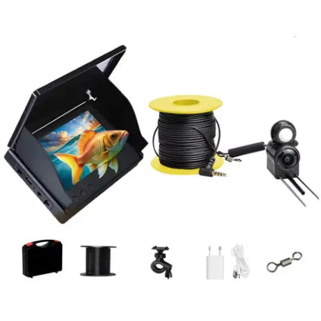 Underwater fishing camera with 4.3-inch screen, wide-angle lens and night vision lights