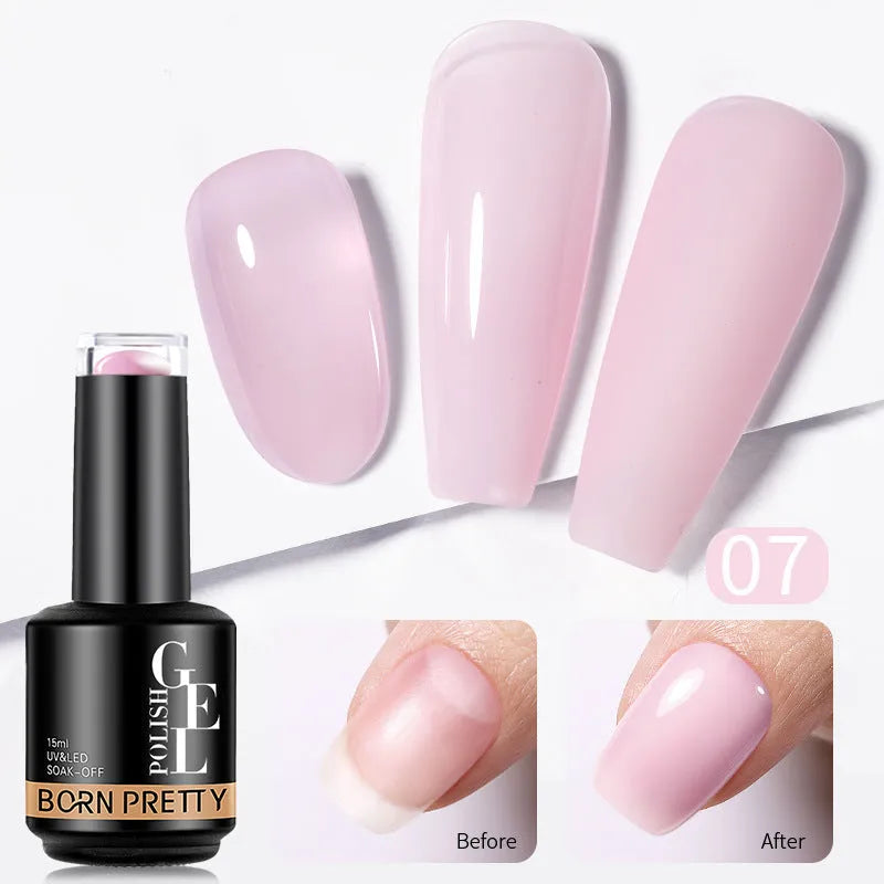Nail colour powder transparent phototherapy plastic gel in 15g pot with nude and cold colour options for shaping and reinforcement