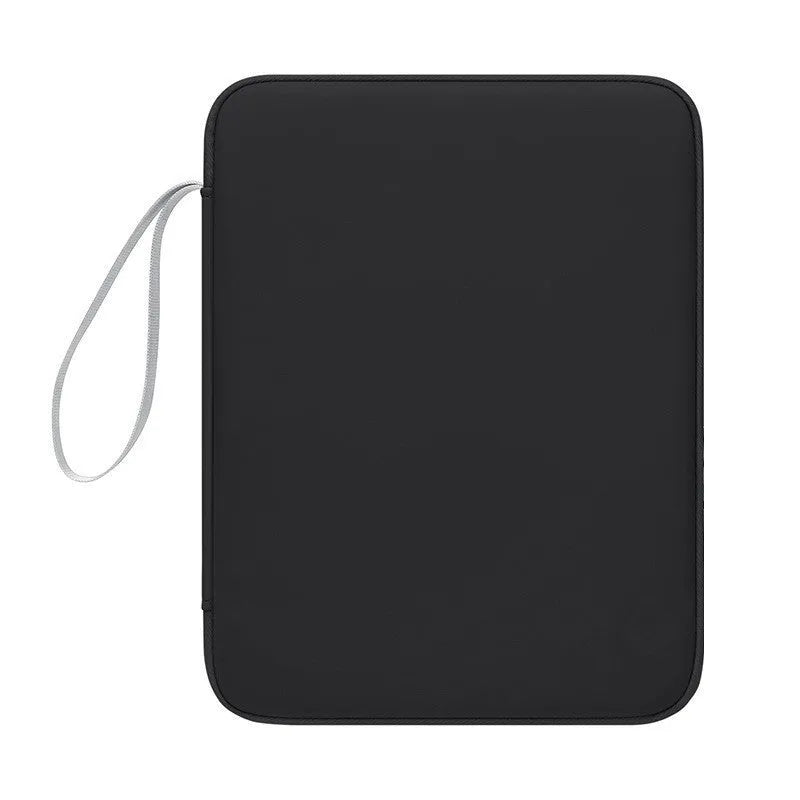 Imitation leather tablet protective case with carry handle in light grey colour