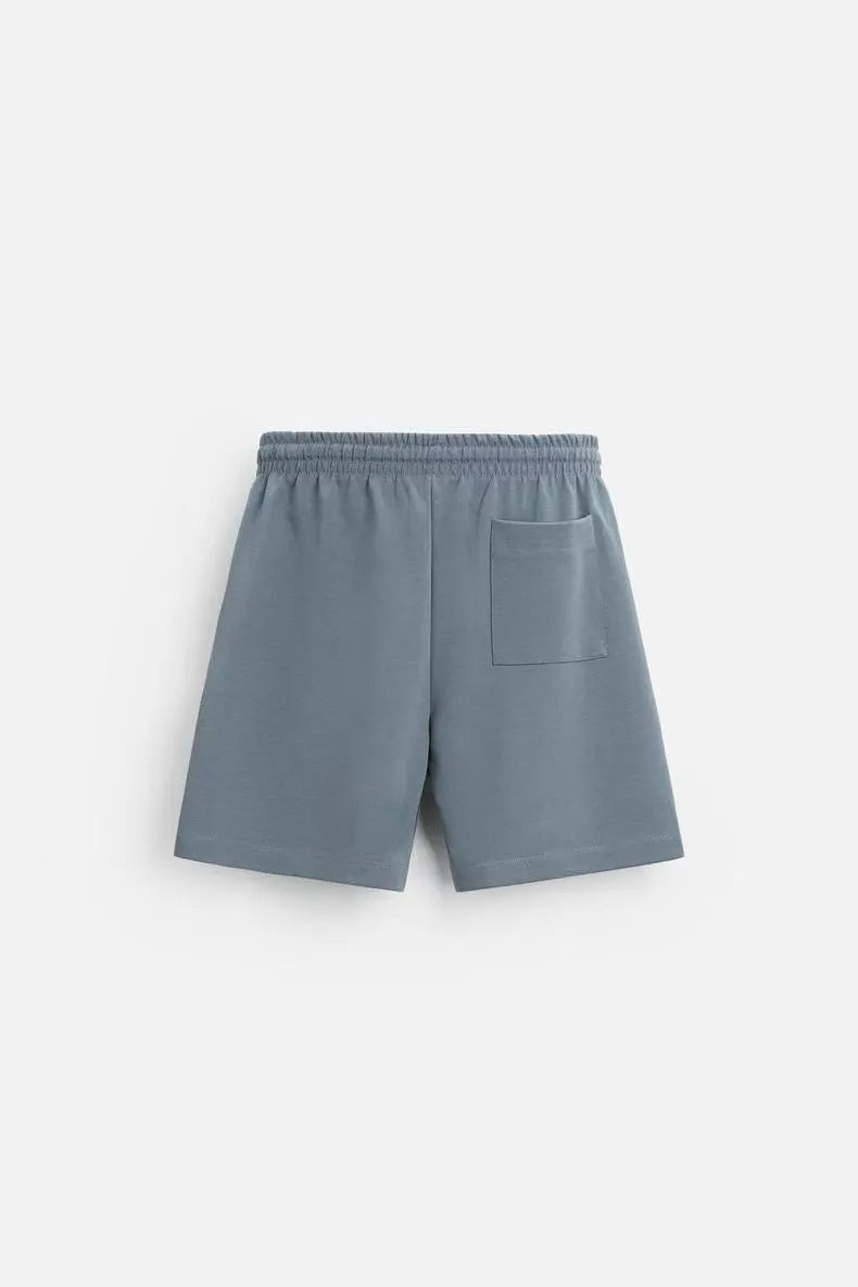 Loose double-sided cloth texture short sleeve and shorts set in polyester available in multiple colours
