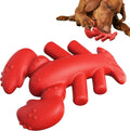 Red durable chew toy for large dogs, shown with dimensions for scale.