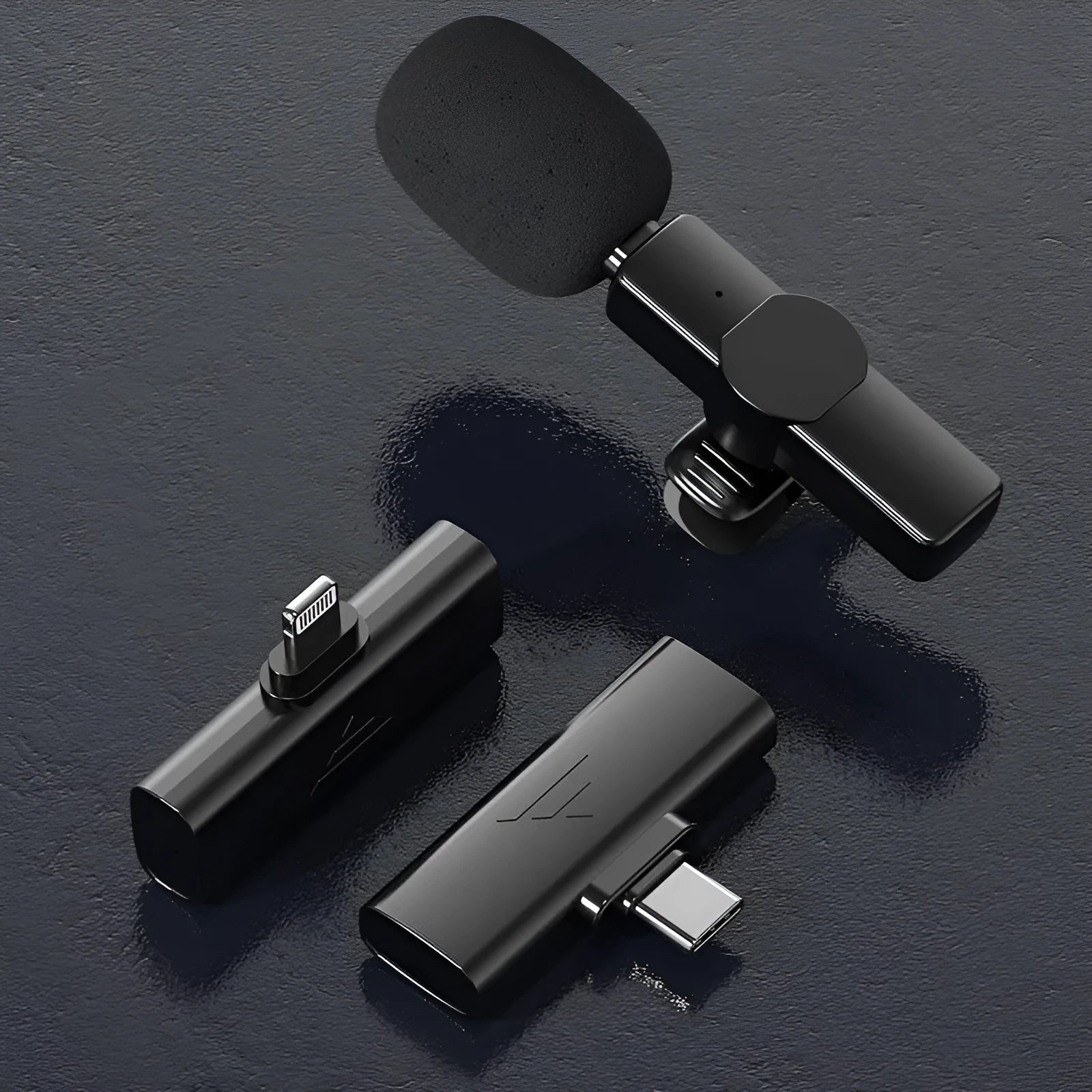 Wireless neckline clip microphone with foam sponge head for interviews and live streaming