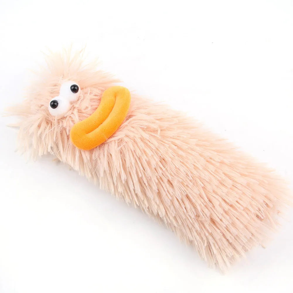 Interactive plush cat toy pillow with crinkle sound and catnip filling in assorted colours