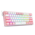 K617 wired mechanical keyboard with RGB lighting in white pink colour option