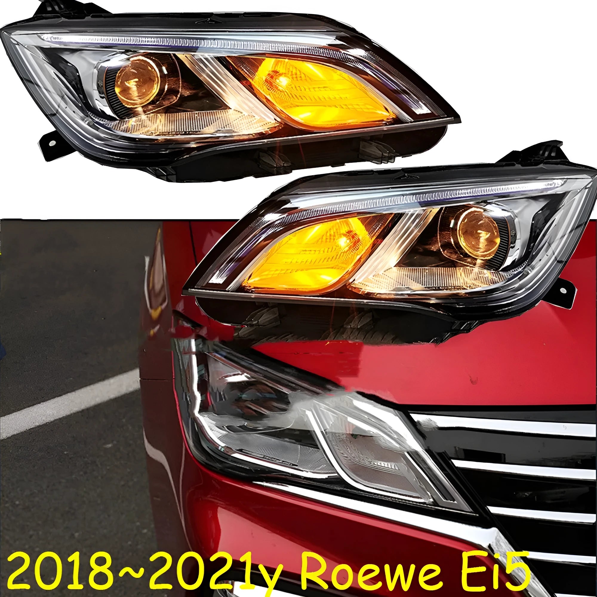 Replacement car headlight assembly for 2018-2021 models, showing 9-line design on left or right side.