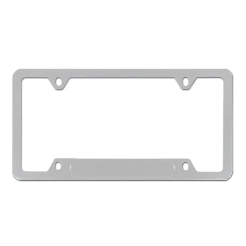 Minimalist aluminum alloy license plate frame in black finish for American standard car plate