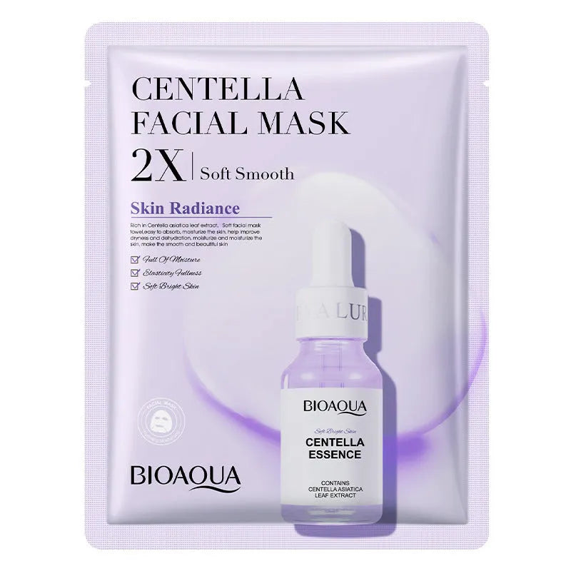 Single sheet of a white collagen face mask and a multi-pack box of 30g facial sheet masks.