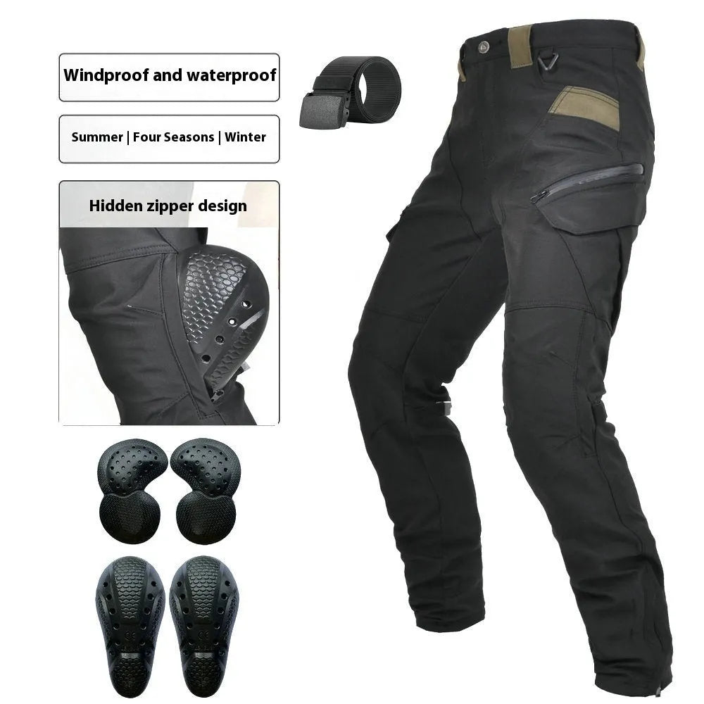 Motorcycle four seasons cycling pants waterproof windproof with protective gear