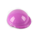 Plastic dog motorcycle-style helmet cap shown in multiple colours and sizes for small, medium, and large dogs.
