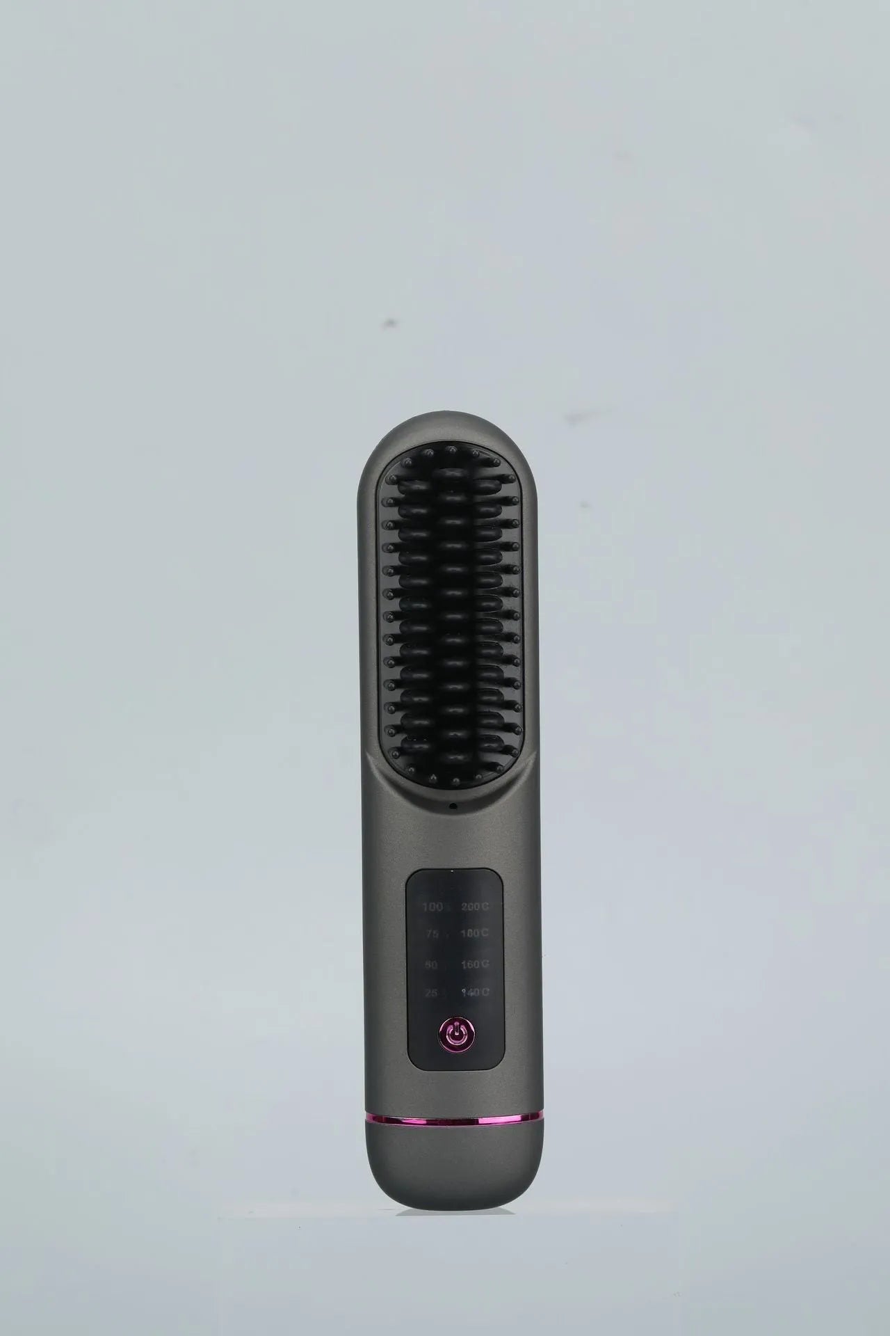 Portable charging negative ion straight hair comb in blue, grey or white colours.