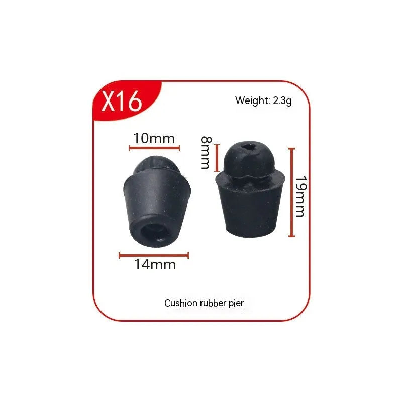 Ten rubber automobile buckle clips with shock absorption function for vehicle interiors