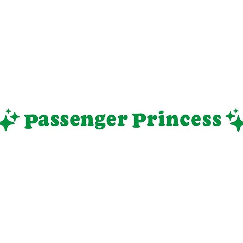 Passenger Princess text on a 12.5cm reflective vinyl car decoration sticker
