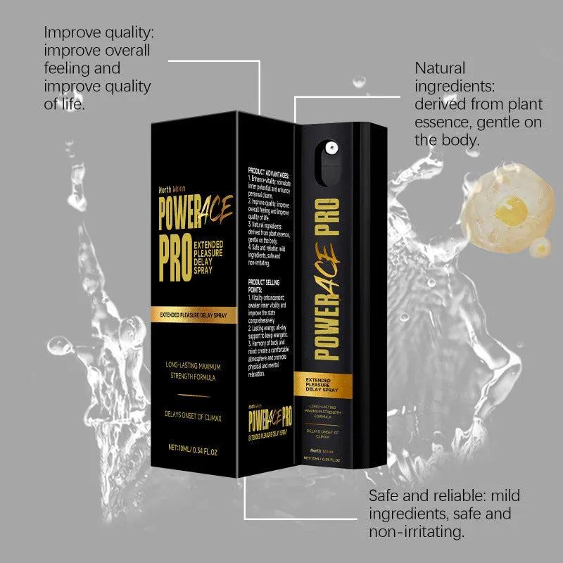 Men's body moisturising spray bottle with plant extracts, 10ml capacity