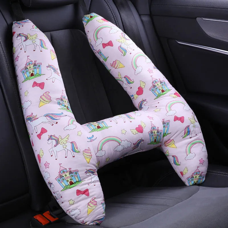 55x70cm automotive headrest pillow with colourful print pattern and pearl cotton filling for car passenger comfort
