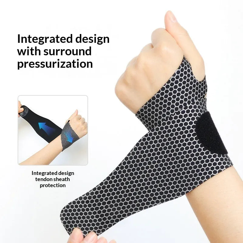 Lycra elastic wristband seamless adjustable sports strap in black with honeycomb texture