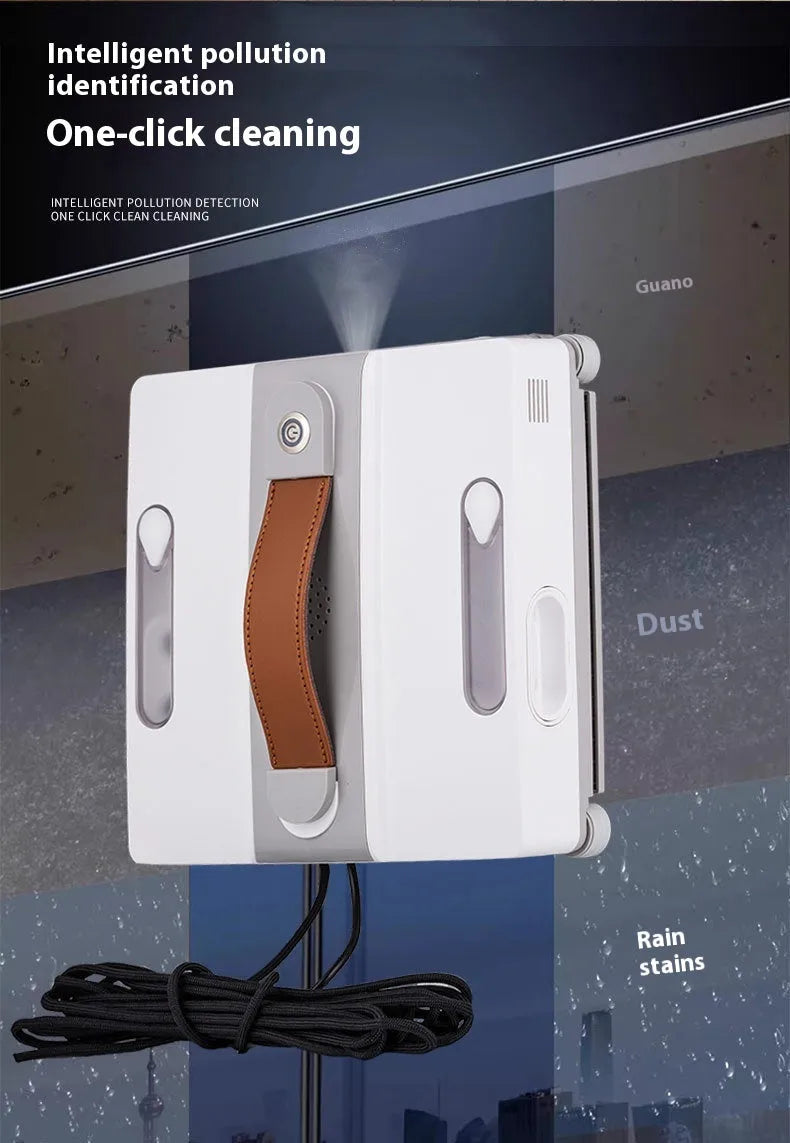 Intelligent window cleaning robot in white with 220mm dimensions for high-rise window washing