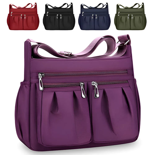 Canvas crossbody bag large capacity horizontal square urban simple style for women available in army green