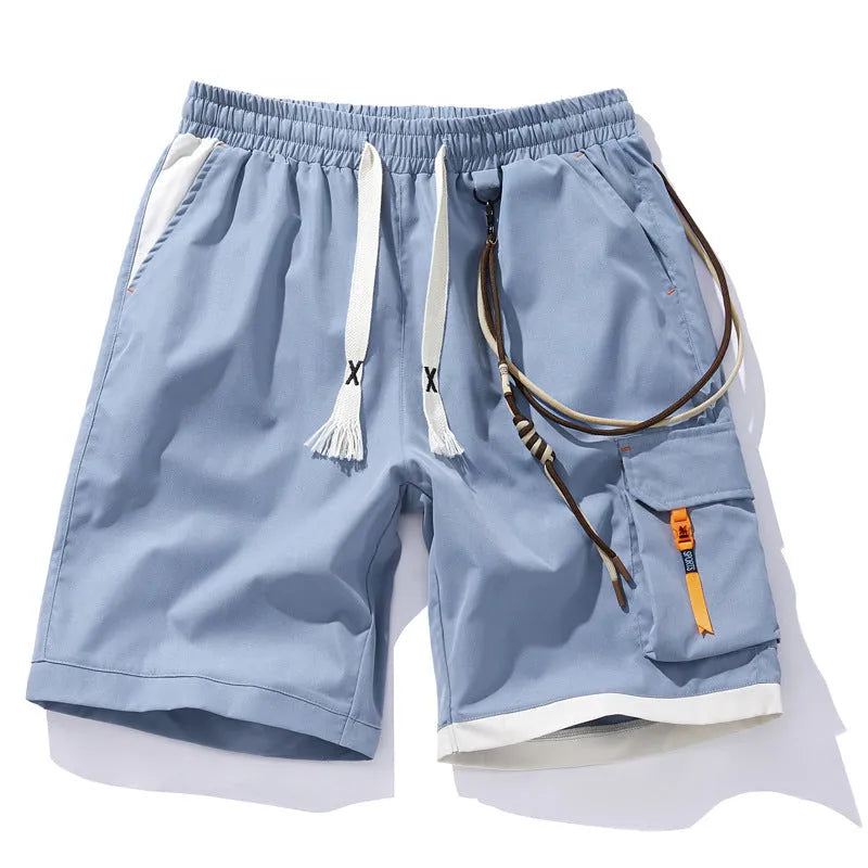 Men's plus size bamboo fibre shorts in loose fit with elastic high waist and cropped leg.