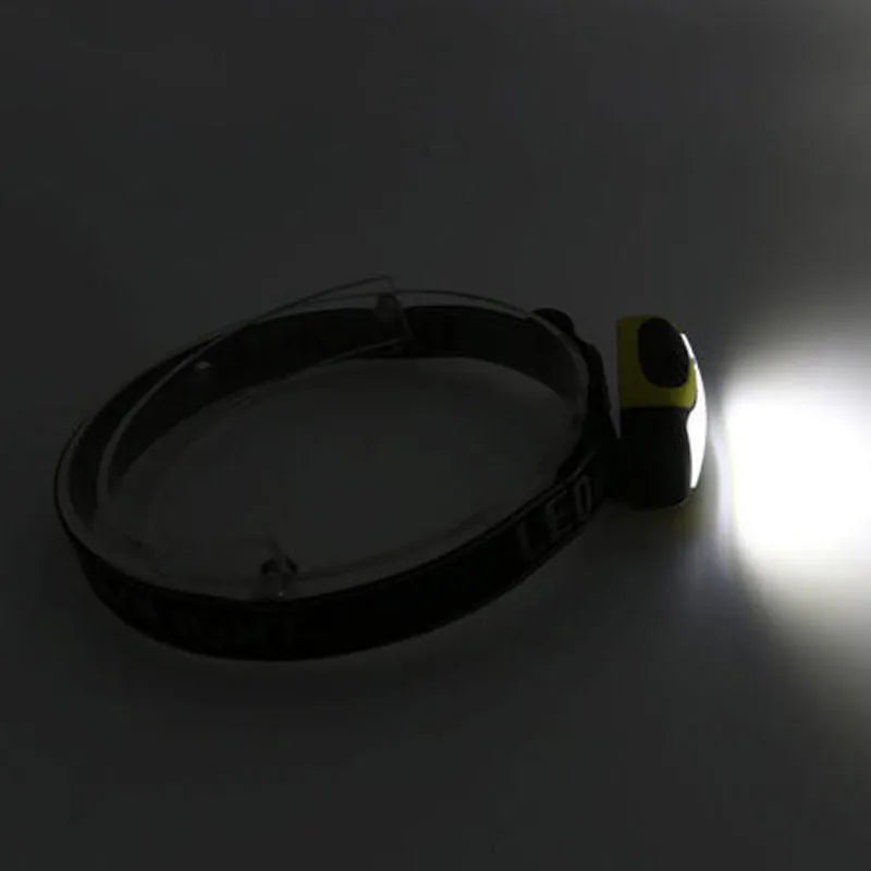 Yellow plastic three-speed COB LED headlamp for outdoor and work use