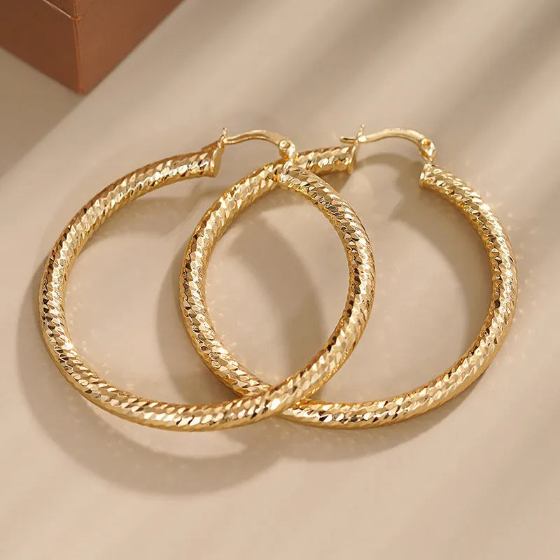 Women's copper geometric drop shape clip earrings with electroplating finish, European American style