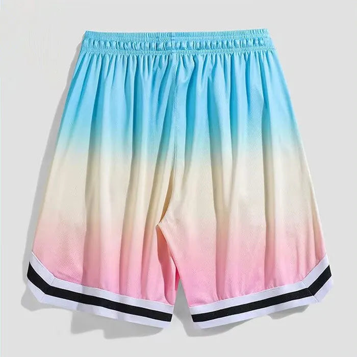Men's gradient colour loose cropped pants in polyester fabric for casual wear