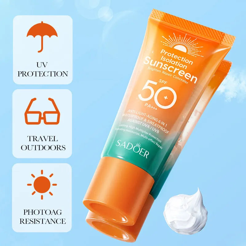 Double tube multi-effect repair isolation sunscreen 50g for all skin types