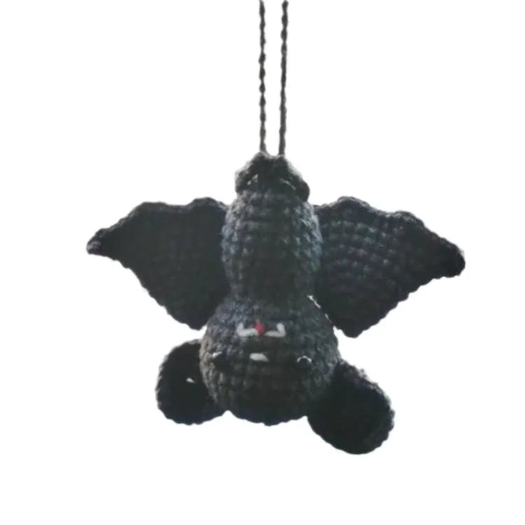 Hand-woven polyester car hanging ornament in cartoon character design