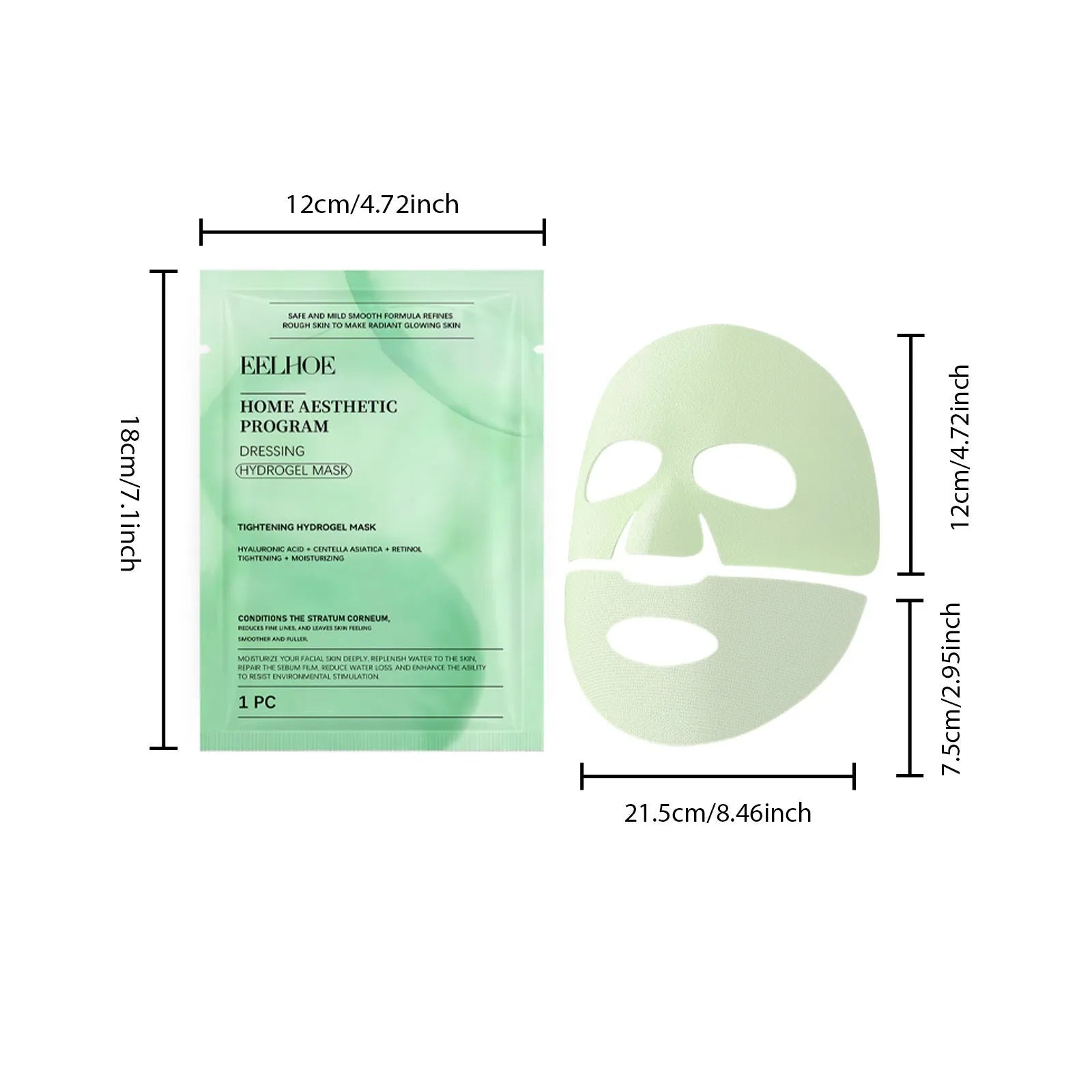 Retinol and hyaluronic acid hydrating sheet face mask, single sheet or pack of four.