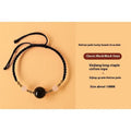 Hand-woven red rope bracelet with Hetian jade lucky beads and Chinese motif carvings