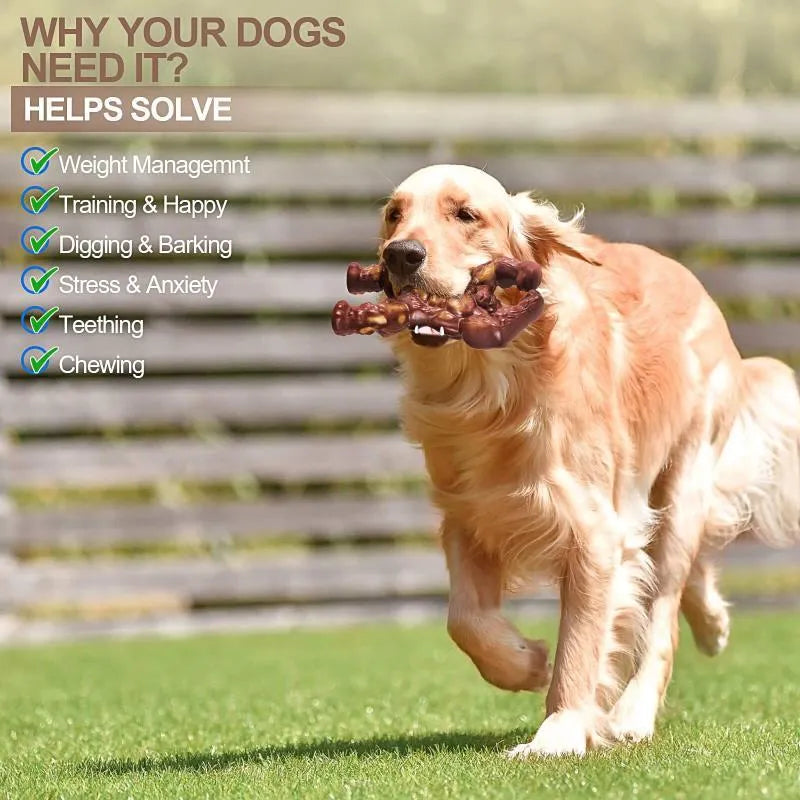Scarlet nylon beef-flavour dog chew toy for molar nibbling measuring 10.7cm