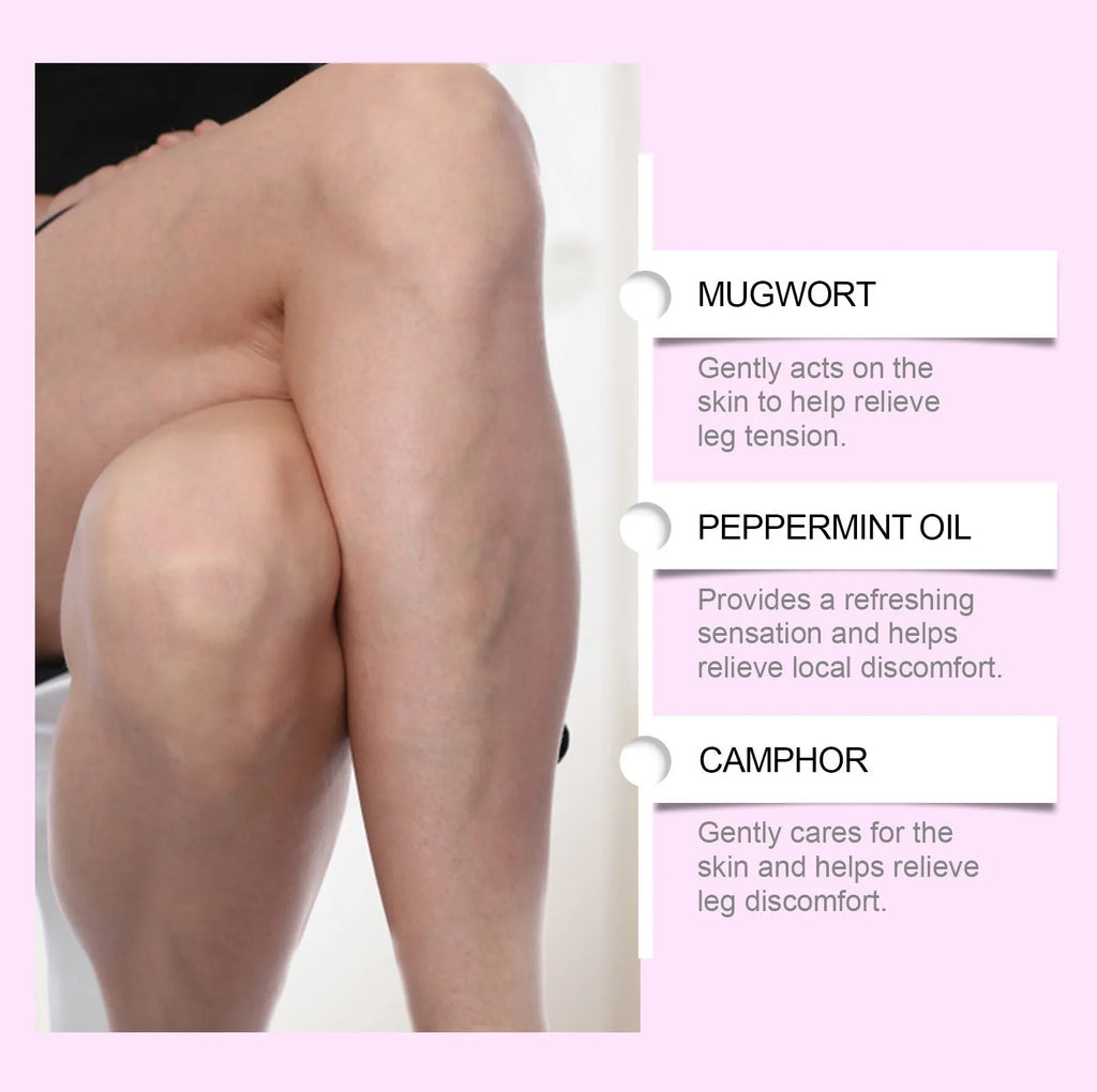 12 leg care patches with plant ingredients for nourishing massage treatment
