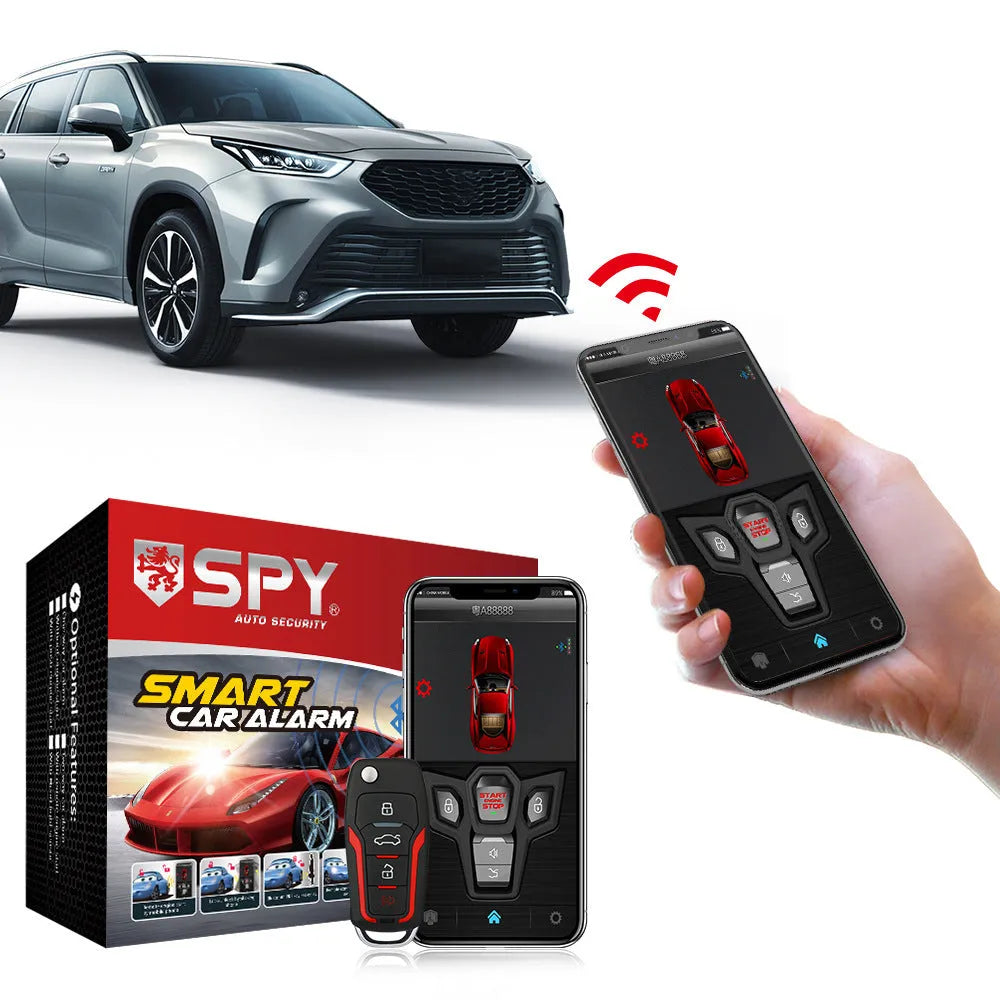 Black and red one-way car alarm system with two remote controls for 3000m vehicle security